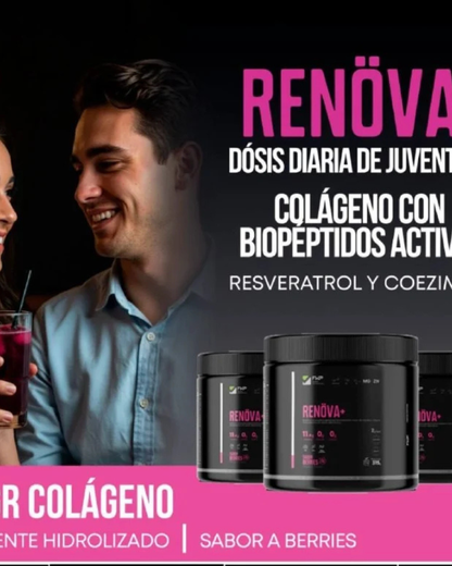 “Rejuvenece tu piel desde adentro con Renöva+ — el colágeno que sí se nota.”
